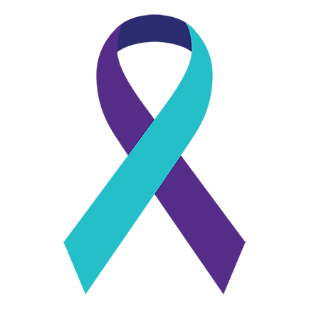 blue and purple ribbon for national suicide prevention month
